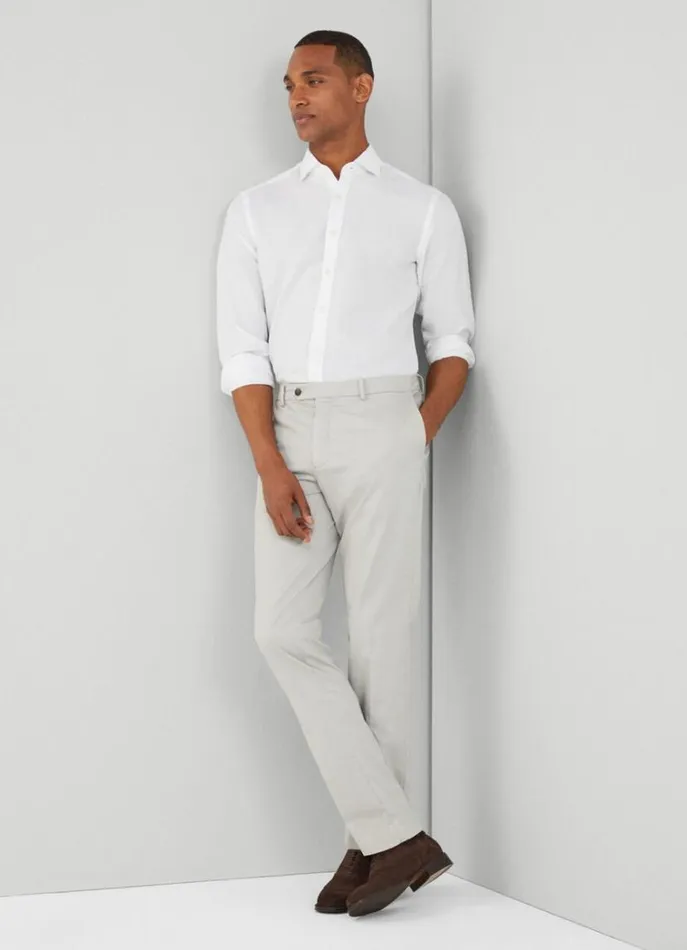 Men Shirts Hackett London Slim Fit Heathered Shirt White
