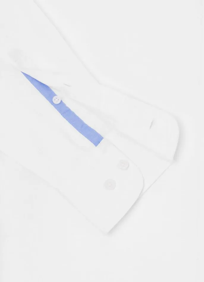 Men Shirts Hackett London Slim Fit Heathered Shirt White