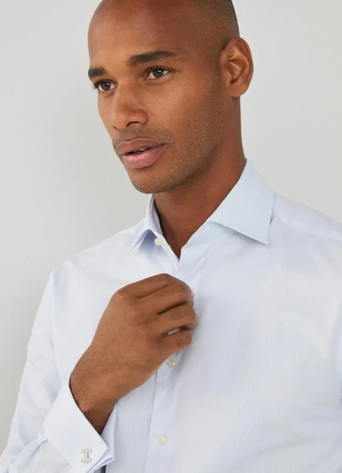 Men Shirts Hackett London Slim Fit Striped Shirt Whitesky