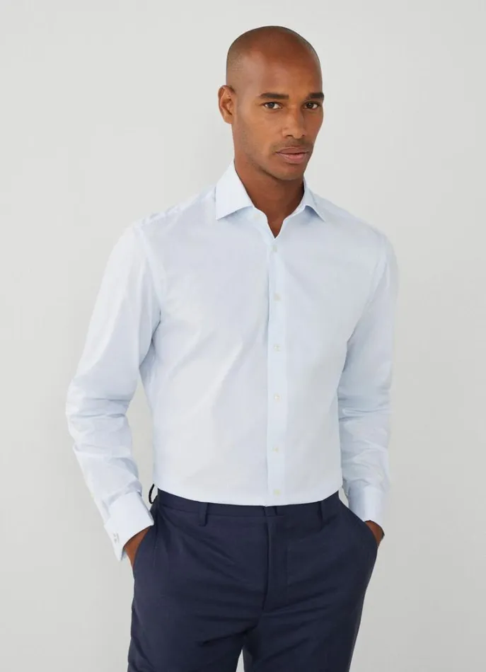 Men Shirts Hackett London Slim Fit Striped Shirt Whitesky