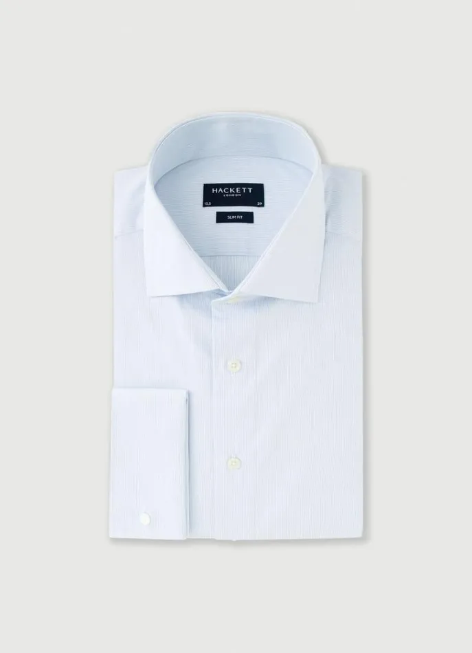 Men Shirts Hackett London Slim Fit Striped Shirt Whitesky