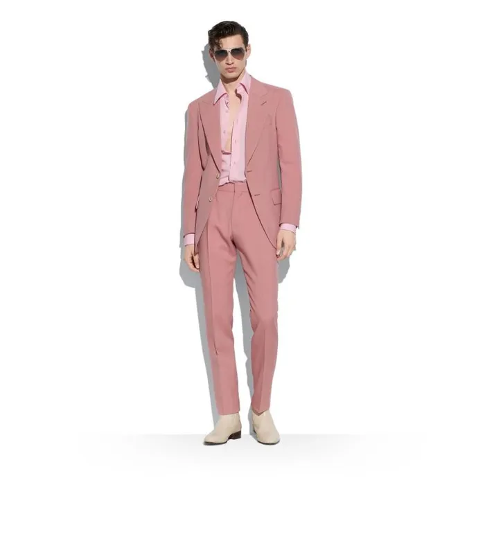Men Shirts Tom Ford Fluid Silk Parachute Slim Fit Shirt Pink