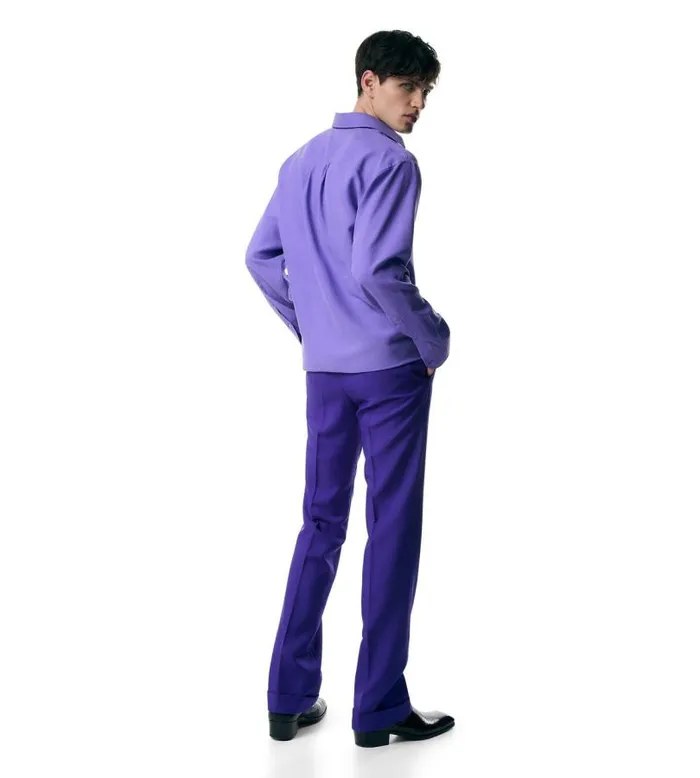 Men Shirts Tom Ford Silk Habotai Slim Fit Shirt Ultra Violet Men Shirts Tom Ford Silk Habotai Slim Fit Shirt Ultra Violet