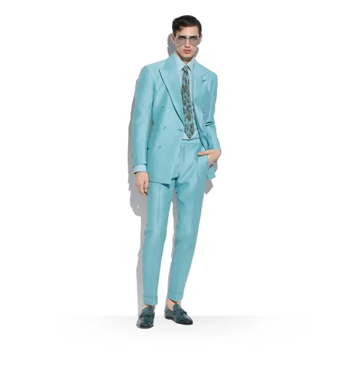 Men Shirts Tom Ford Viscose Silk Toile Slim Fit Shirt Celeste Blue Men Shirts Tom Ford Viscose Silk Toile Slim Fit Shirt Celeste Blue