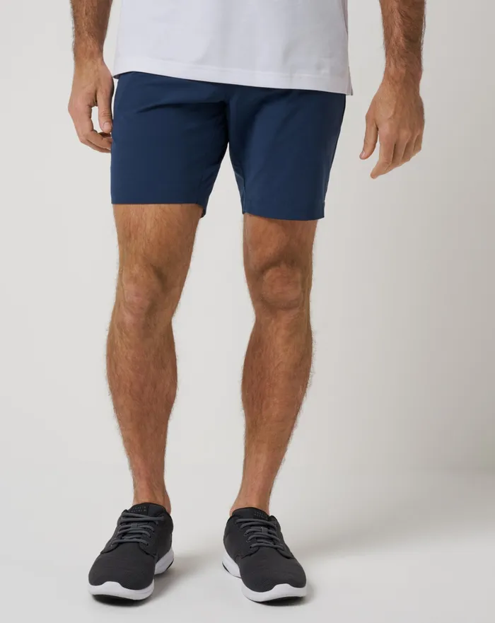 Men Shorts TravisMathew TECH CHINO SHORT 8IN Dress Blues
