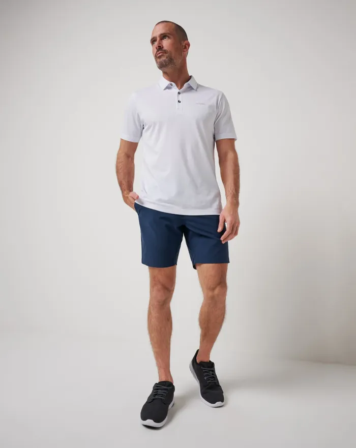 Men Shorts TravisMathew TECH CHINO SHORT 8IN Dress Blues