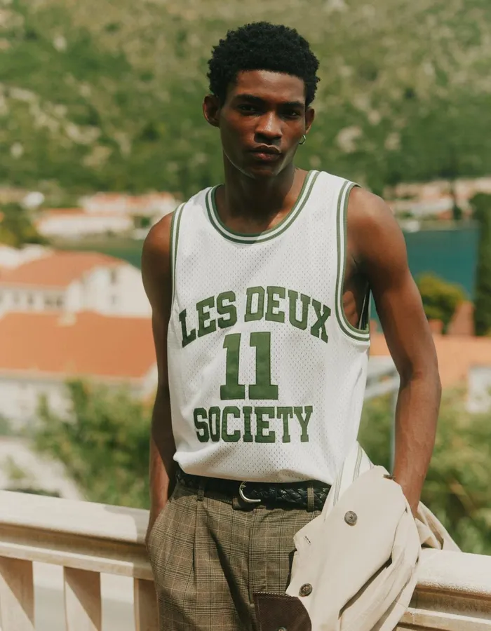 Men Silas Mesh Tank Top 8211 Light Ivory Les Deux Tshirts