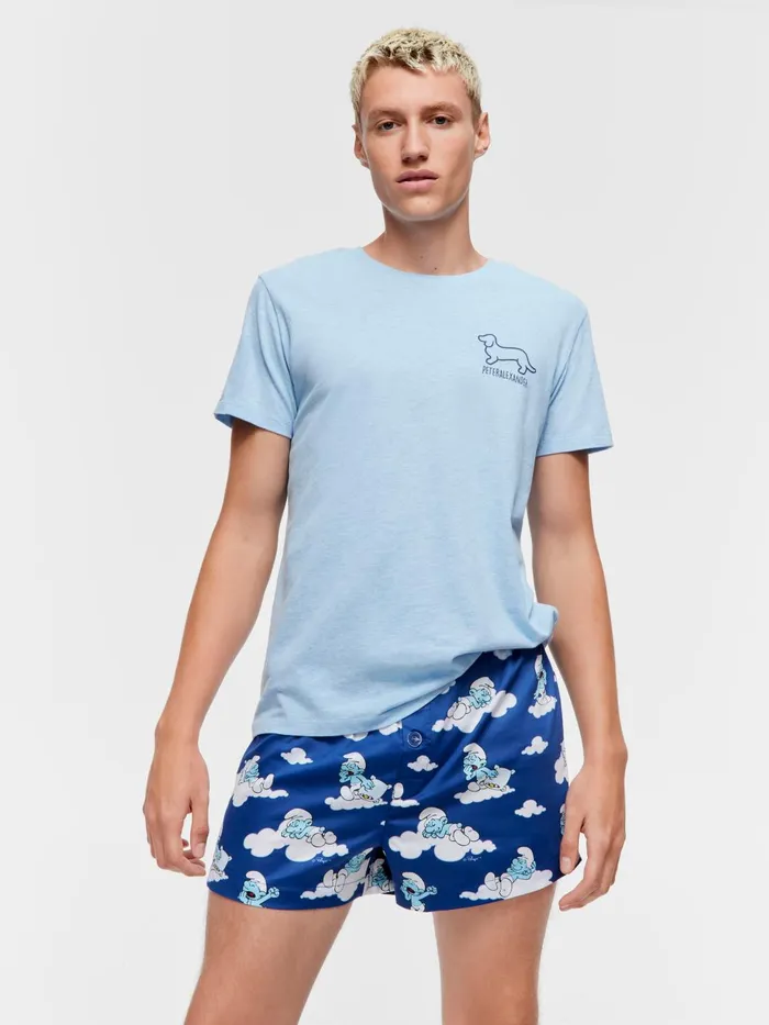 Men Sleepy Smurf Boxer Short Multi Peter Alexander Shorts