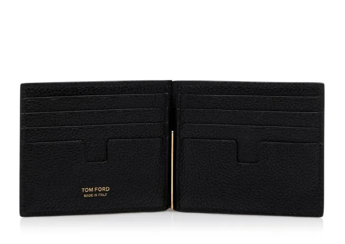 Men Small Leather Goods Tom Ford Grain Leather Money Clip Wallet Black Men Small Leather Goods Tom Ford Grain Leather Money Clip Wallet Black