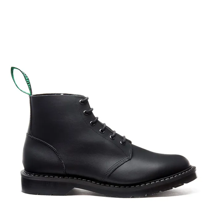 Men Solovair Astronaut Boots Black Greasy 6 Eye Astronaut Boot