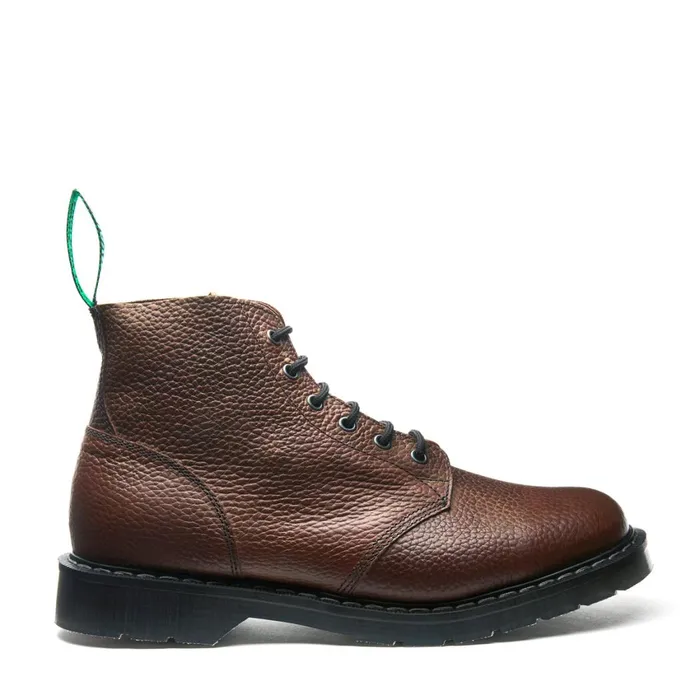 Men Solovair Astronaut Boots Gaucho Brown Grain 6 Eye Astronaut Boot