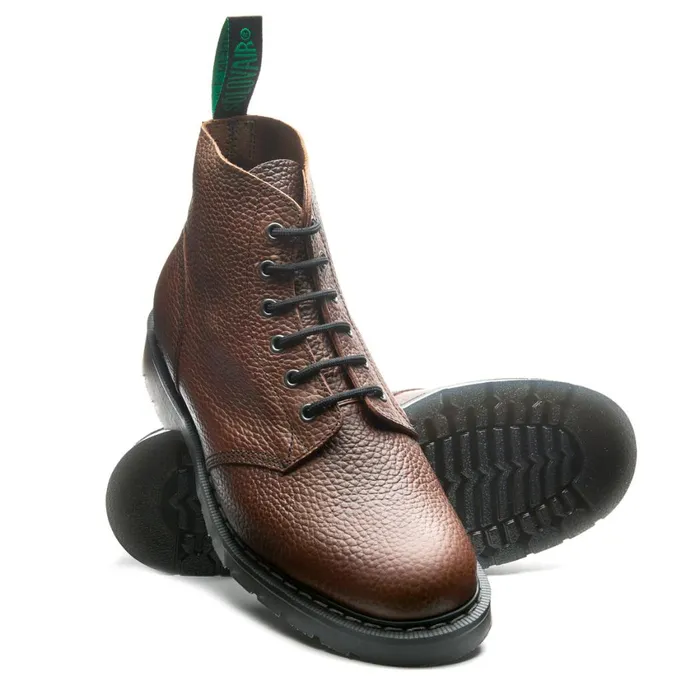 Men Solovair Astronaut Boots Gaucho Brown Grain 6 Eye Astronaut Boot