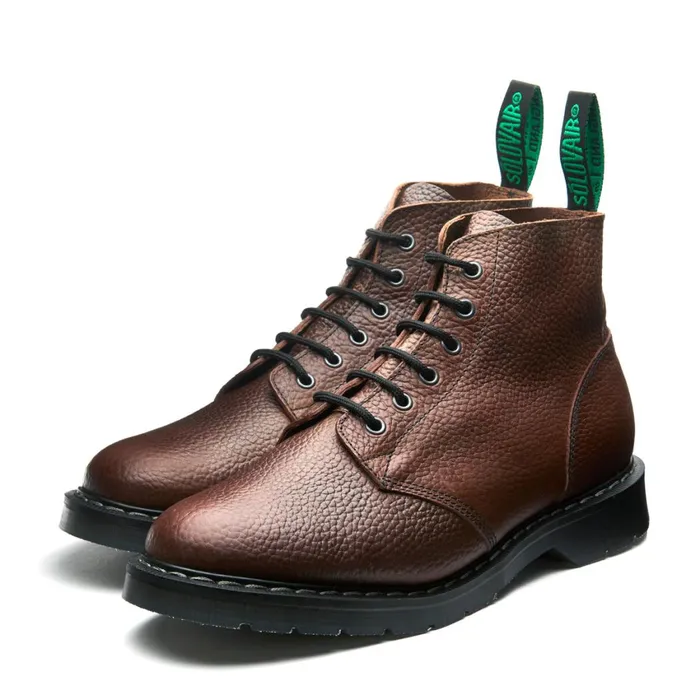 Men Solovair Astronaut Boots Gaucho Brown Grain 6 Eye Astronaut Boot