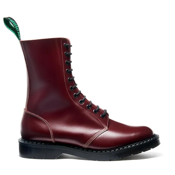 Men Solovair Astronaut Boots Oxblood HiShine 11 Eye Astronaut Boot