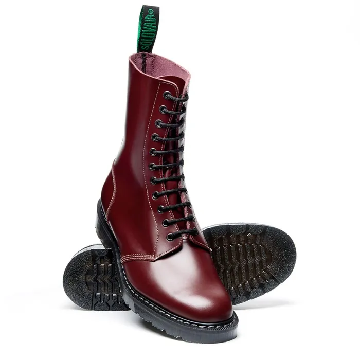 Men Solovair Astronaut Boots Oxblood HiShine 11 Eye Astronaut Boot
