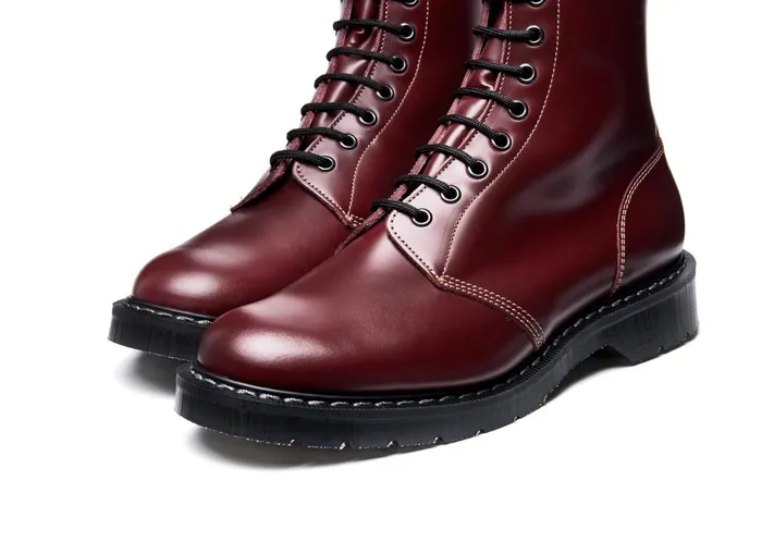 Men Solovair Astronaut Boots Oxblood HiShine 11 Eye Astronaut Boot