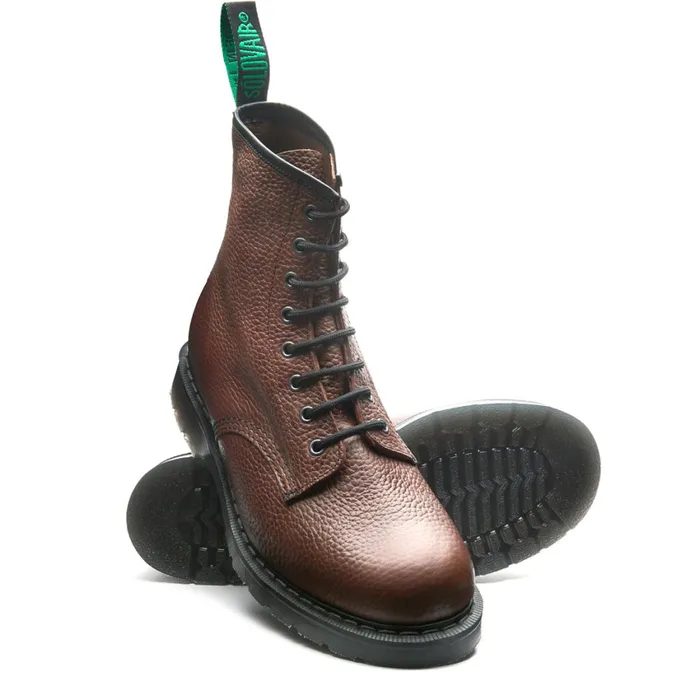 Men Solovair Derby Boots Gaucho Brown Grain 8 Eye Derby Boot