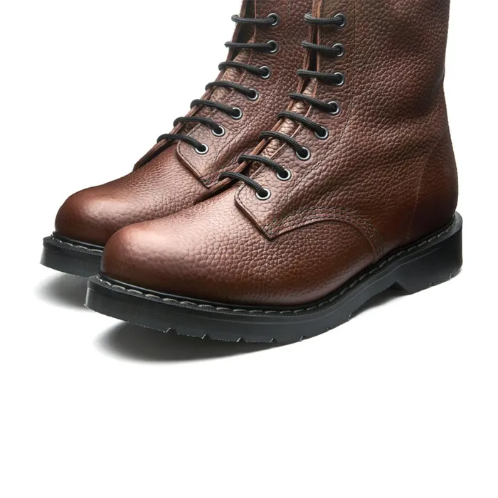 Men Solovair Derby Boots Gaucho Brown Grain 8 Eye Derby Boot