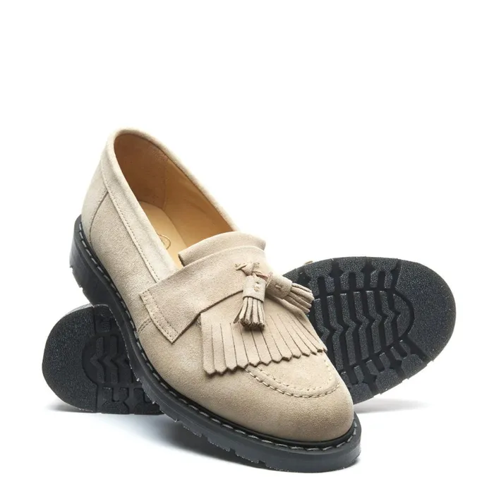 Men Solovair Loafers Sand Suede Tassel Loafer