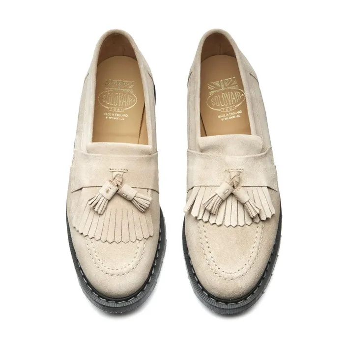 Men Solovair Loafers Sand Suede Tassel Loafer