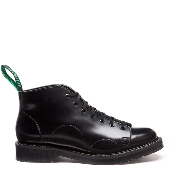 Men Solovair Monkey Boots Black HiShine Monkey Boot