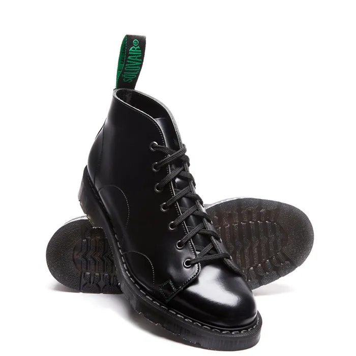 Men Solovair Monkey Boots Black HiShine Monkey Boot