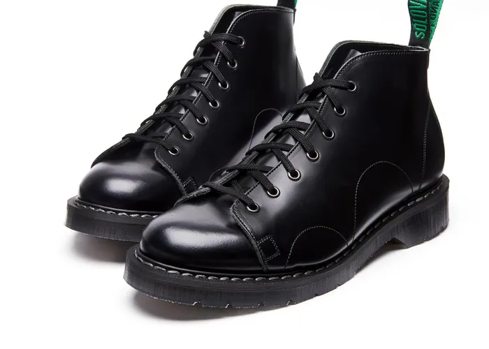 Men Solovair Monkey Boots Black HiShine Monkey Boot