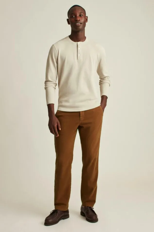 Men Stretch Italian Moleskin Trouser Chestnut Brown Bonobos Dress Pants