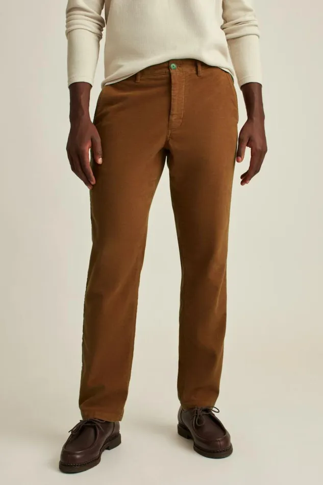 Men Stretch Italian Moleskin Trouser Chestnut Brown Bonobos Dress Pants