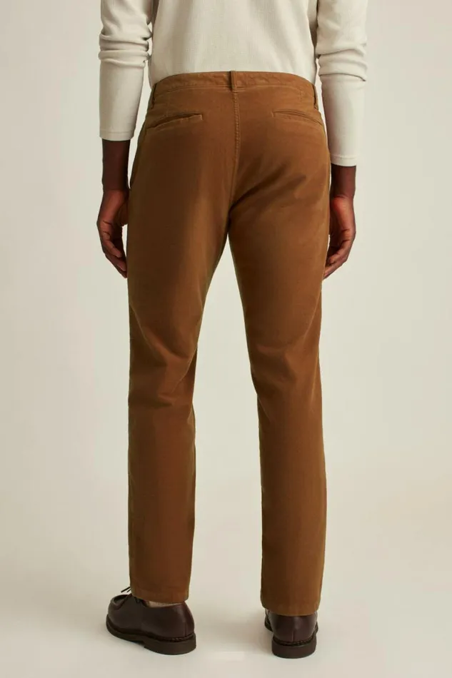 Men Stretch Italian Moleskin Trouser Chestnut Brown Bonobos Dress Pants