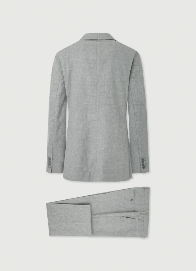 Men Suits Hackett London Prince Of Wales Checked Suit Mid Grey
