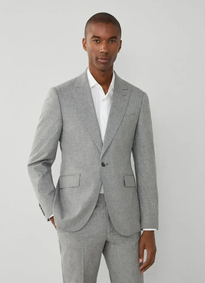 Men Suits Hackett London Prince Of Wales Checked Suit Mid Grey