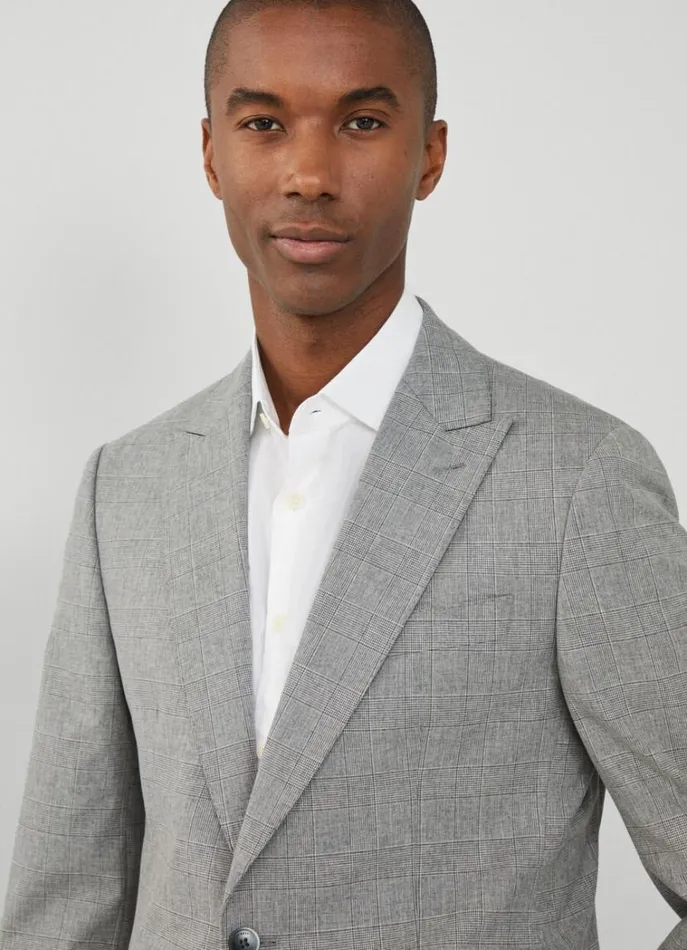 Men Suits Hackett London Prince Of Wales Checked Suit Mid Grey