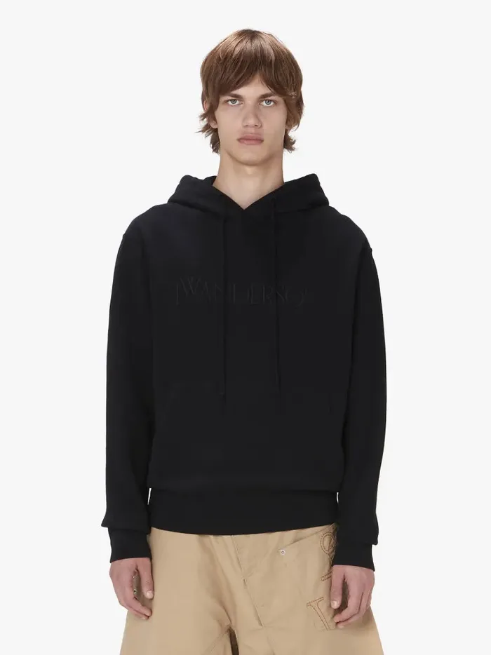 Men Sweatshirts and Hoodies JW Anderson HOODIE WITH LOGO EMBROIDERY Black Men Sweatshirts and Hoodies JW Anderson HOODIE WITH LOGO EMBROIDERY Black