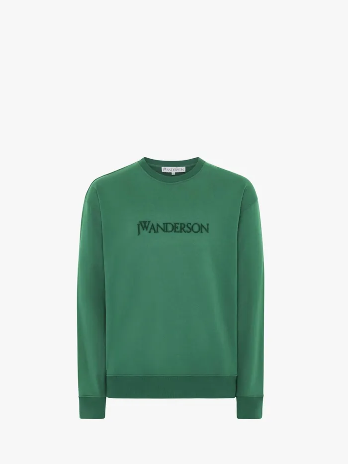 Men Sweatshirts and Hoodies JW Anderson SWEATSHIRT WITH EMBROIDERED LOGO Forest Green Men Sweatshirts and Hoodies JW Anderson SWEATSHIRT WITH EMBROIDERED LOGO Forest Green