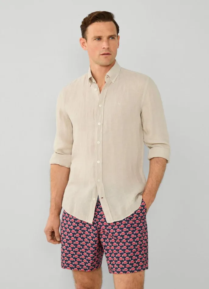 Men Swimwear Hackett London Fish Swim Shorts Red