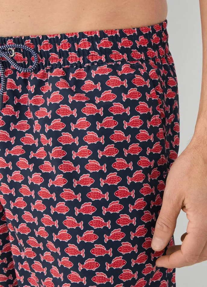 Men Swimwear Hackett London Fish Swim Shorts Red