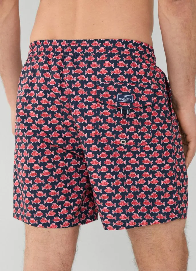 Men Swimwear Hackett London Fish Swim Shorts Red