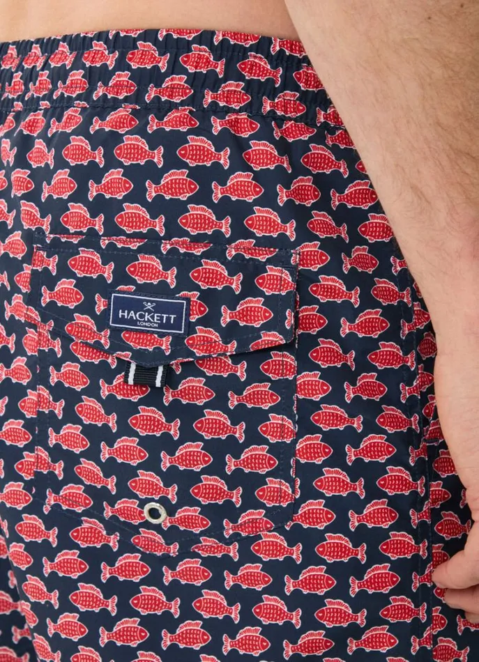 Men Swimwear Hackett London Fish Swim Shorts Red