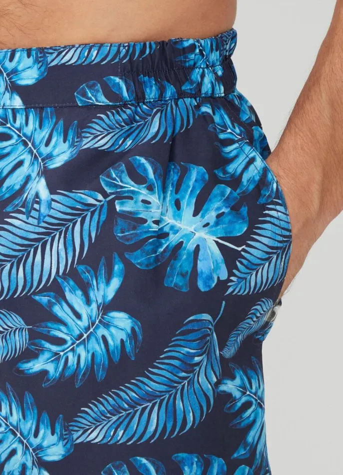 Men Swimwear Hackett London Leaf Swim Shorts Navy