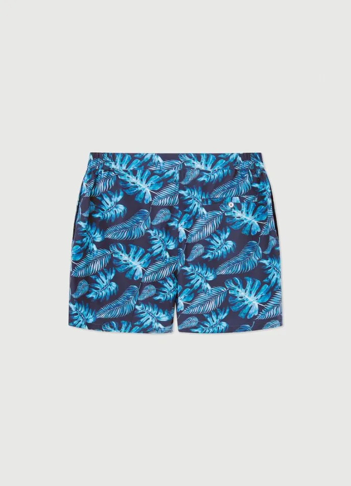 Men Swimwear Hackett London Leaf Swim Shorts Navy
