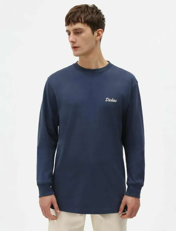 Men TShirts Dickies Halma LongSleeve TShirt Navy Blue