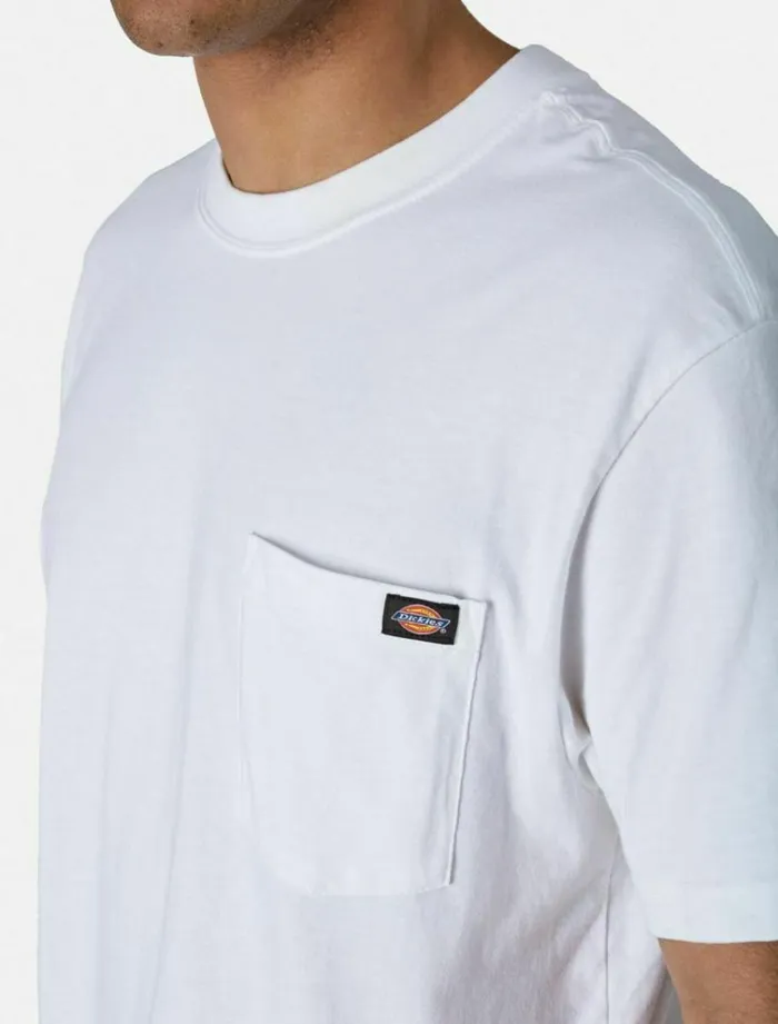 Men TShirts Dickies Short Sleeve Pocket Cotton TShirt White