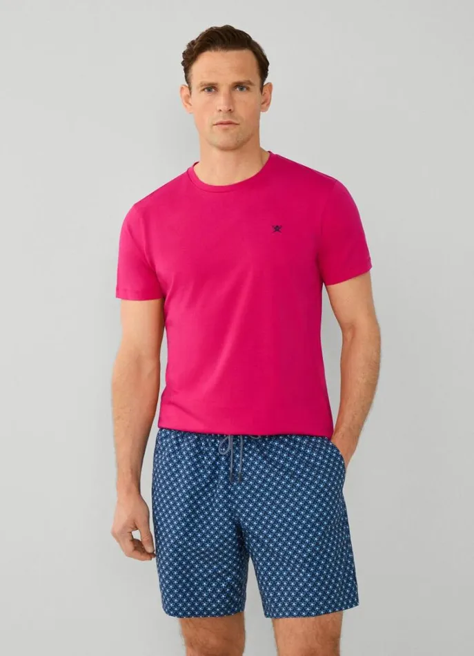 Men Tshirts Hackett London Classic Fit Beach TShirt Fuchsia