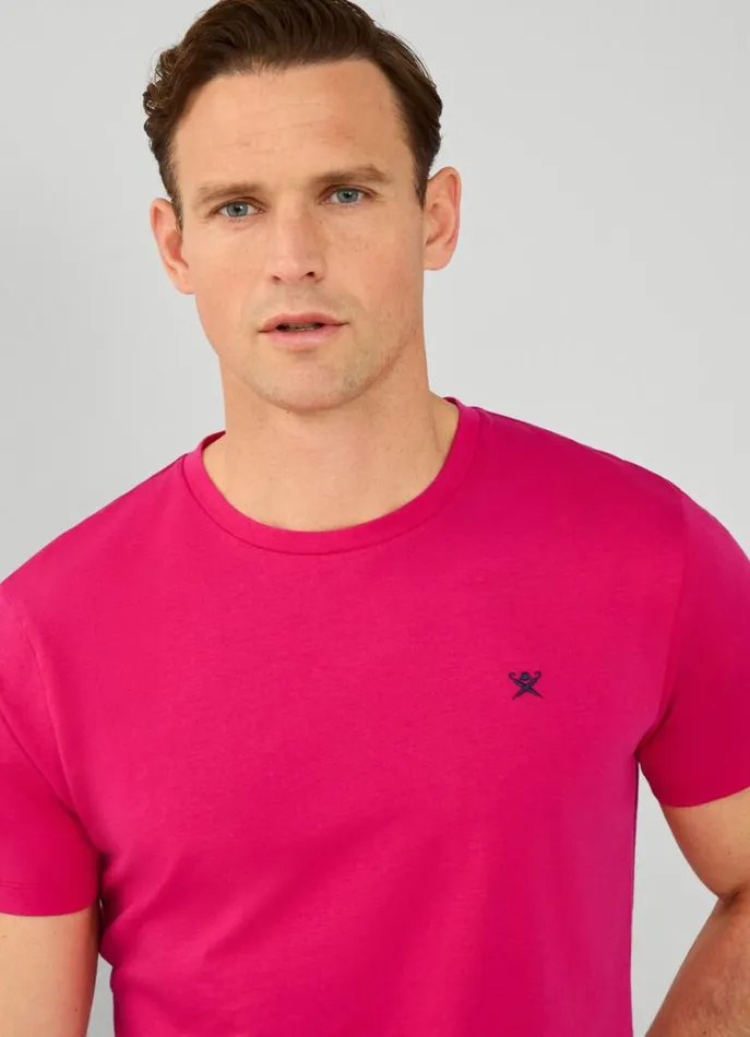 Men Tshirts Hackett London Classic Fit Beach TShirt Fuchsia