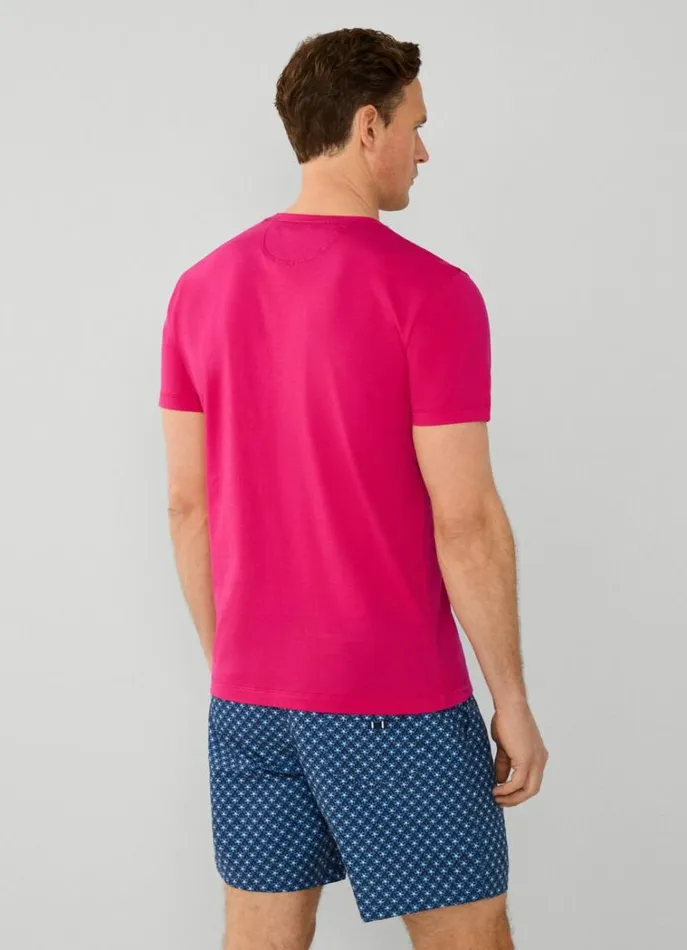 Men Tshirts Hackett London Classic Fit Beach TShirt Fuchsia