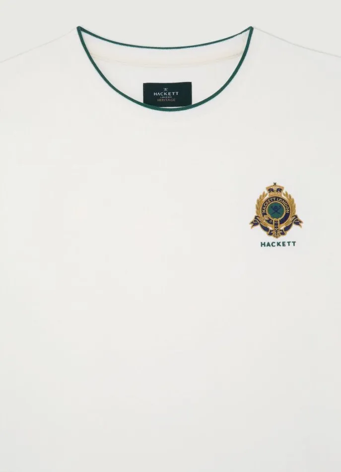 Men Tshirts Hackett London Classic Fit Heritage TShirt White