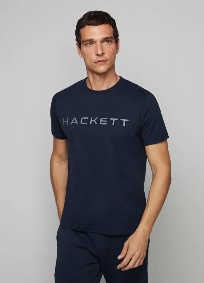 Men Tshirts Hackett London Hackett Sport Classic Fit TShirt Navygrey