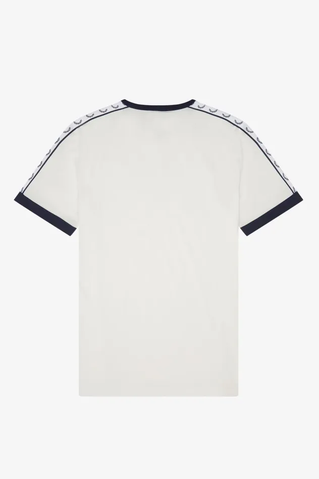 Men Taped Ringer TShirt Snow White Fred Perry TShirts