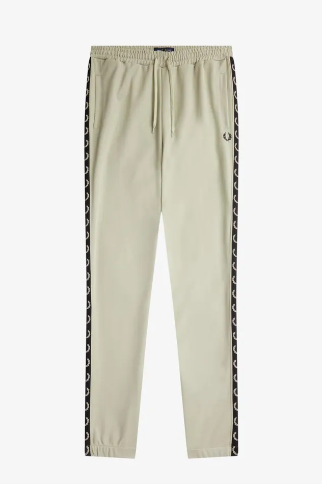 Men Taped Track Pants Light Oysterblack Fred Perry Tracksuits